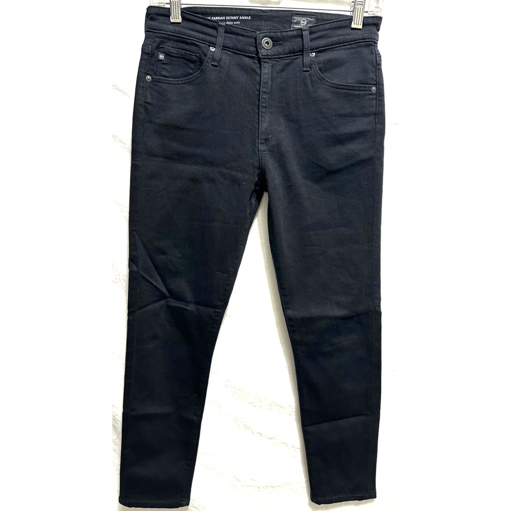 AG‎ Adriano Goldschmied Women's SZ 26R Black Farrah Skinny Ankle High Rise Jeans